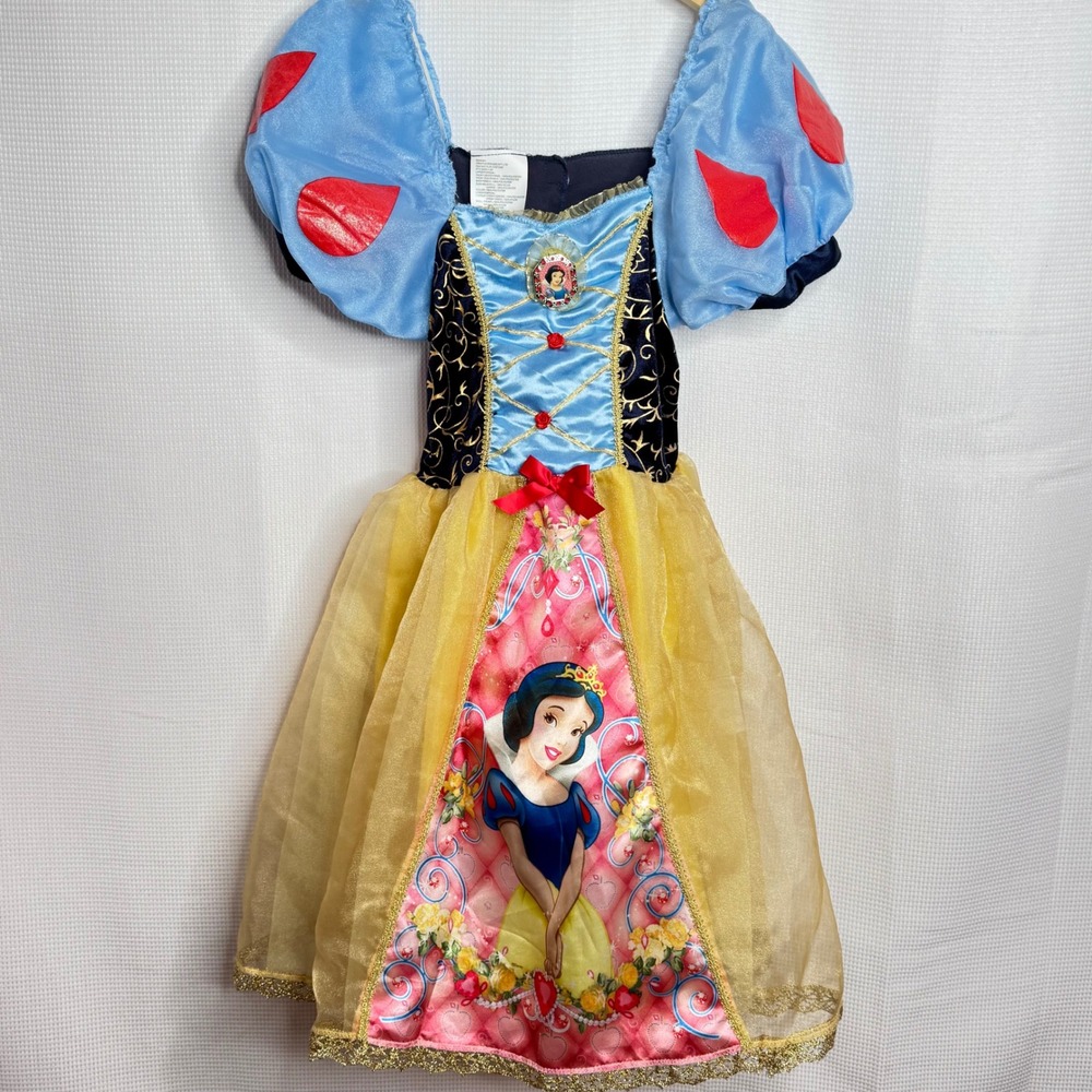 Disney Snow White Princess Costume Dress Blue Yellow Size 4-6X Halloween
